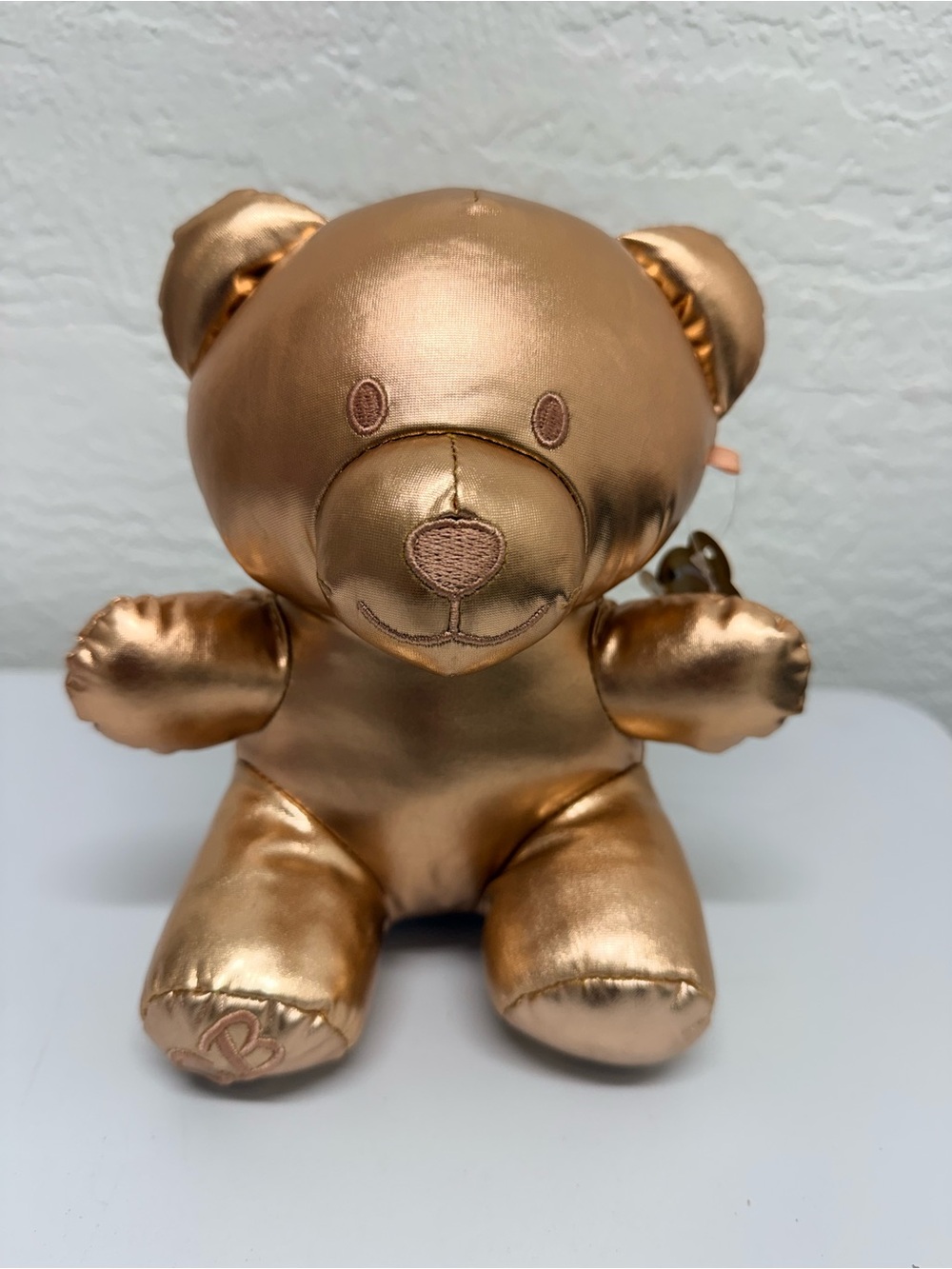 Candy bears Metallic Rose Gold Plush Teddy Bear - Decorative Home Accent